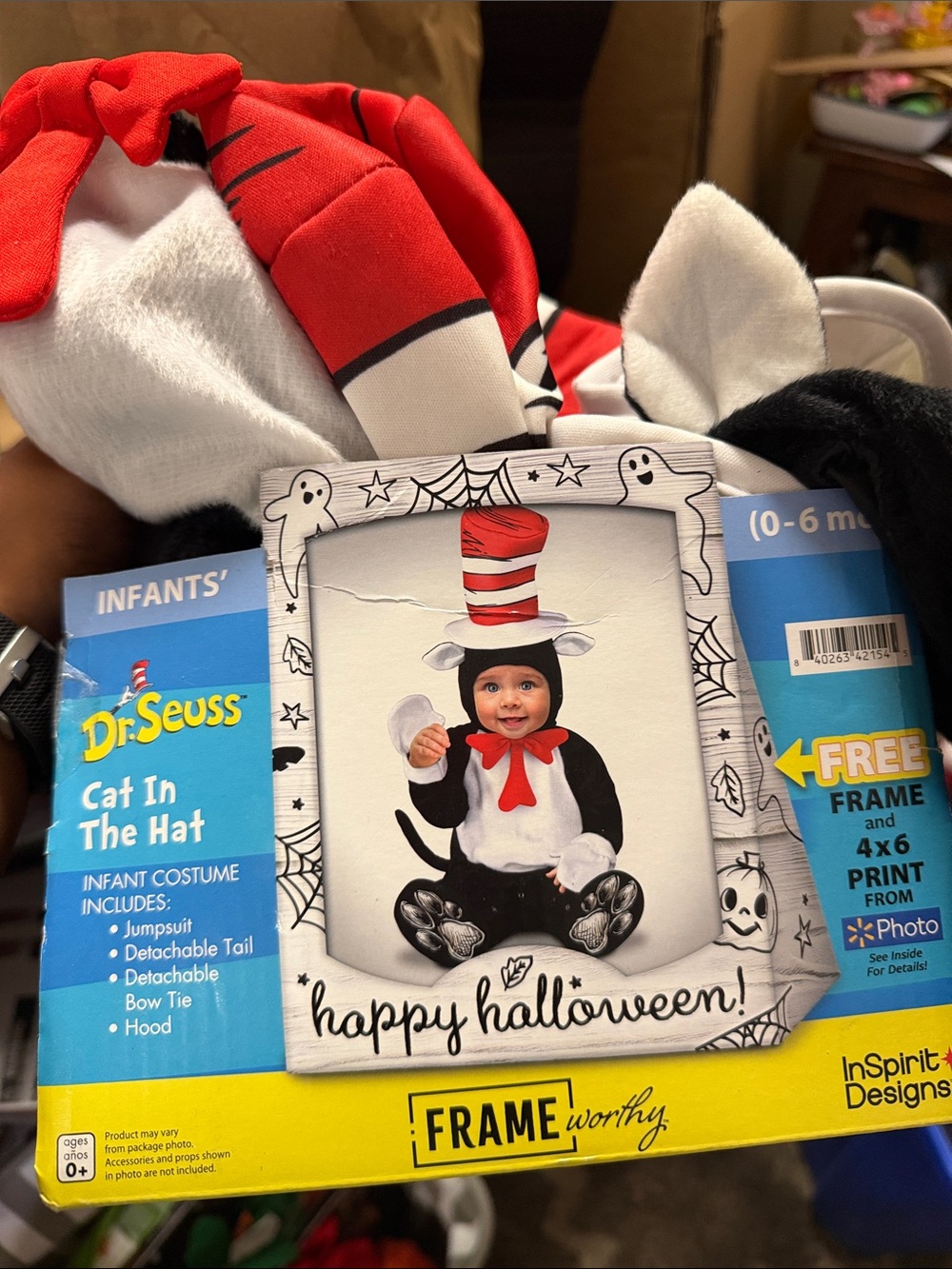 Dr. Seuss Cat In The Hat Infant Costume - Black, White, Red